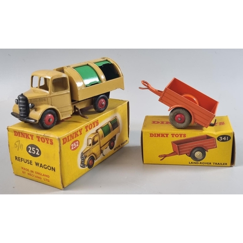 107 - Dinky Toys No. 252 Bedford Refuse Wagon with original box, together with Dinky Toys No. 341 Landrove... 