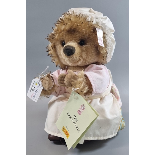 108 - Steiff 'Mrs Tiggy-Winkle' soft toy with original clothing and button ear.  Labelled.  (B.P. 21% + VA... 