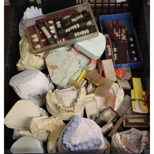 188 - Tray of dentistry equipment, to include: plaster moulds, teeth etc.  (B.P. 21% + VAT)