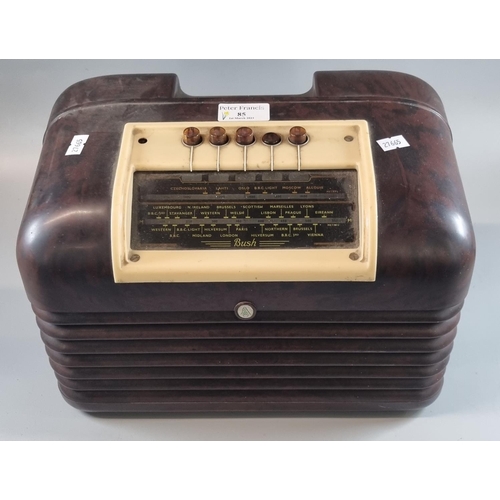 85 - Bush Bakelite valve radio.  (B.P. 21% + VAT)