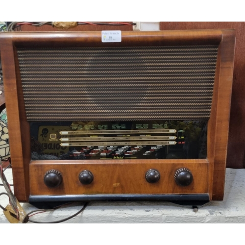 86 - McMichael walnut cased valve radio (not for use).  (B.P. 21% + VAT)