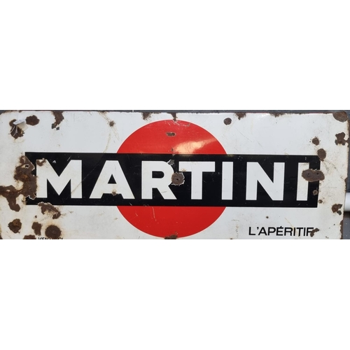 125 - French single sided enamelled metal 'Martini ,aperitif, vente ici (sold here)'.  Dated Paris 1967.  ... 