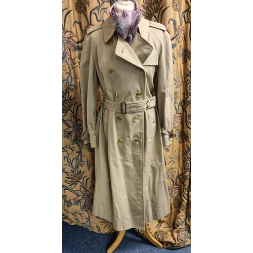 183 - Vintage camel coloured women's Burberrys' trench coat, size 12L, with Burberrys' Made in England lab... 