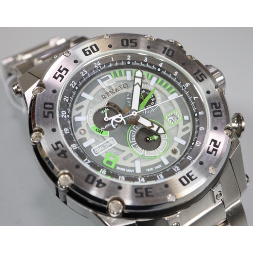 291 - Renato steel automatic chronograph Beast gent's bracelet watch.  Original box.   (B.P. 21% + VAT)