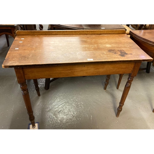 530 - Late Victorian pine gallery top side table on turned baluster legs.   (B.P. 21% + VAT)