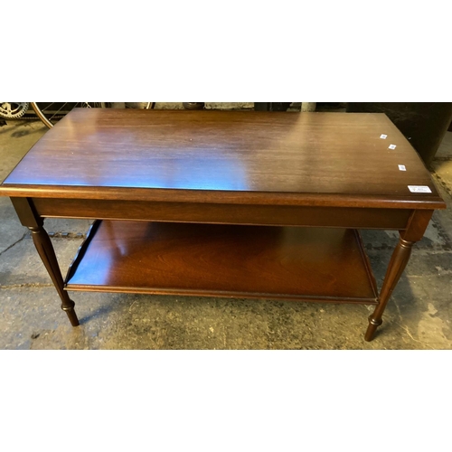 577 - Reproduction mahogany rectangular coffee table with under tier.  (B.P. 21% + VAT)