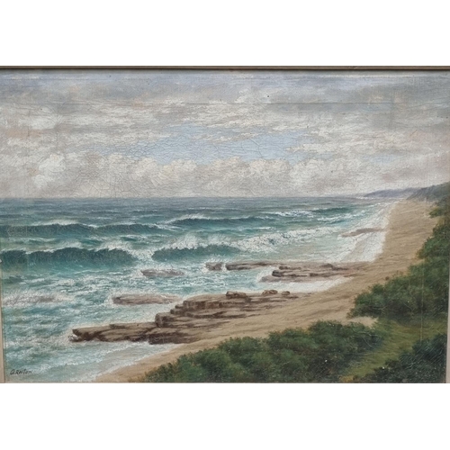 128 - O Reitan (20th century, probably South African), seascape from beach, probably Natal south coast, si... 