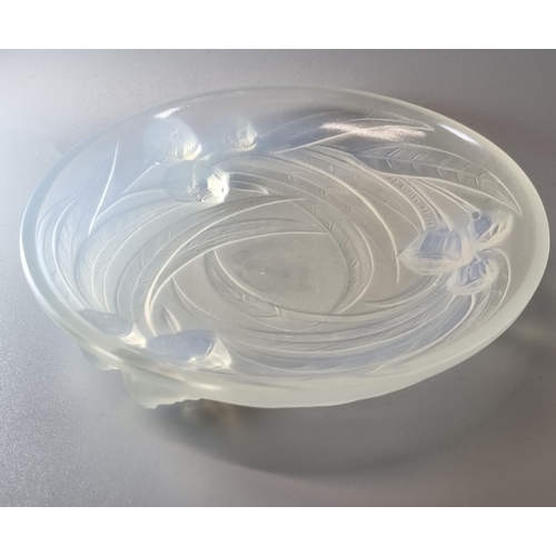 193 - Etling, France, Art Deco glass bowl, possibly by Georges Beal, 1930's, moulded with stylised flowerh... 