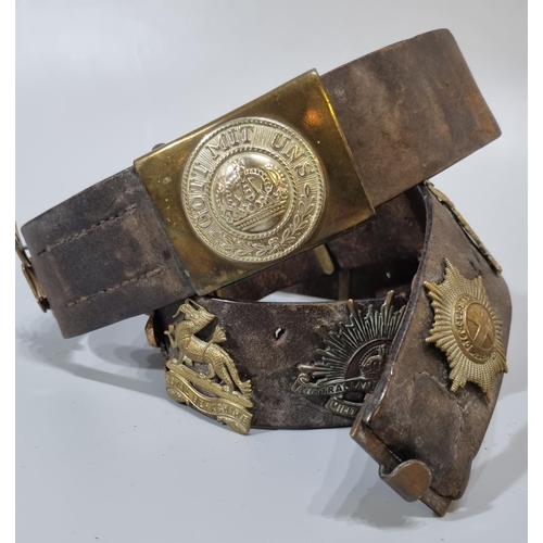 233 - Unusual German WWI period army 'Hate Belt' with brass clasp, having 'Gott Mit Uns' logo, the belt mo... 