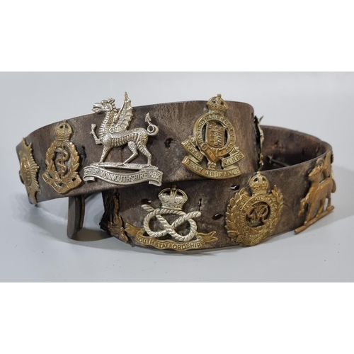 233 - Unusual German WWI period army 'Hate Belt' with brass clasp, having 'Gott Mit Uns' logo, the belt mo... 