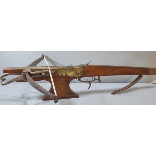 237 - 19th century Giffard patent 8mm hammer air rifle, having 24.25 inch barrel with fixed sights, scroll... 