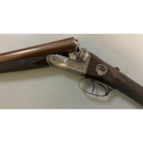 238 - W Greener twelve bore double barrelled side by side box lock shotgun, having unusual 30inch browned ... 