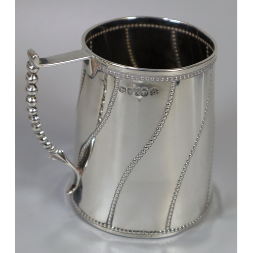 275 - Three silver christening mugs, 19th and 20th century, Chester and London hallmarks.  19troy ozs appr... 