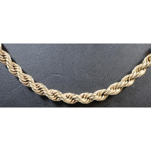 330 - 9ct gold rope twist chain.  Length 20 inches (50.5cm).  Approx weight 10 grams.
(B.P. 21% + VAT)