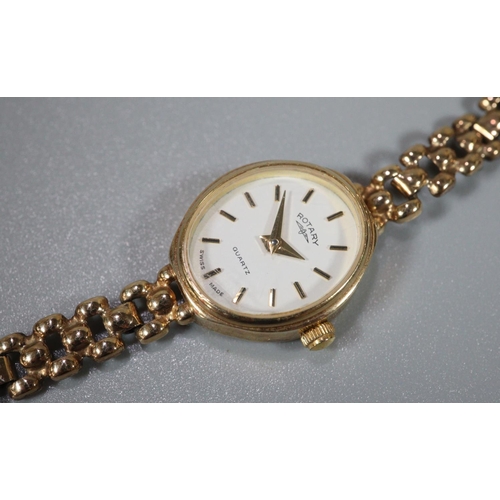 351 - 9ct gold ladies Rotary quartz watch. 9.6g approx.
(B.P. 21% + VAT)