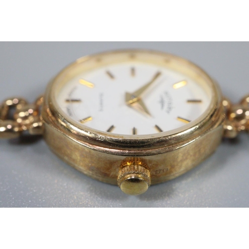 351 - 9ct gold ladies Rotary quartz watch. 9.6g approx.
(B.P. 21% + VAT)