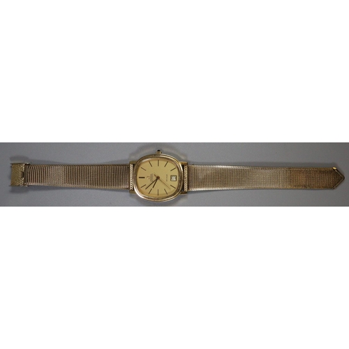 357 - Omega de Ville automatic gold plated gents wristwatch with gilt face having baton numerals, sweep se... 