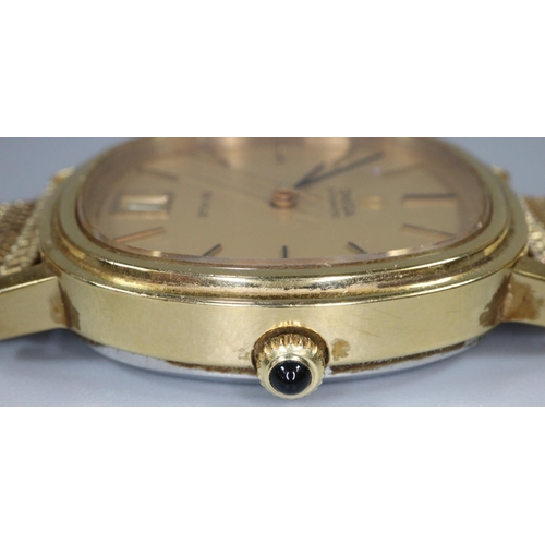 357 - Omega de Ville automatic gold plated gents wristwatch with gilt face having baton numerals, sweep se... 