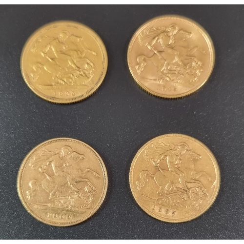 366 - Four gold half sovereigns dated 1895, 1900, 1907 and 1912. (4)
(B.P. 21% + VAT)