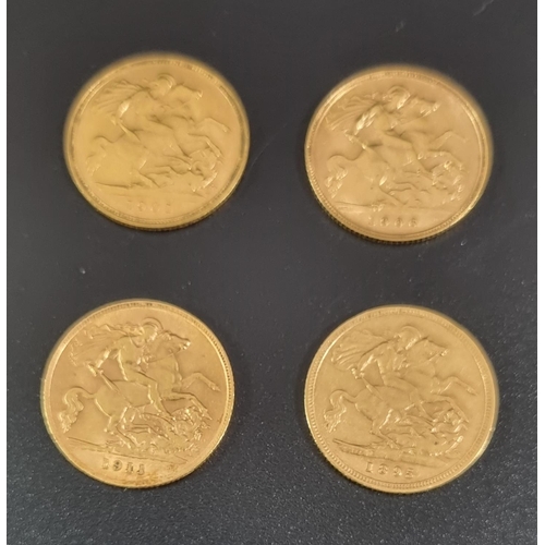 368 - Four gold half sovereigns dated 1895, 1901, 1906 and 1911. (4)
(B.P. 21% + VAT)