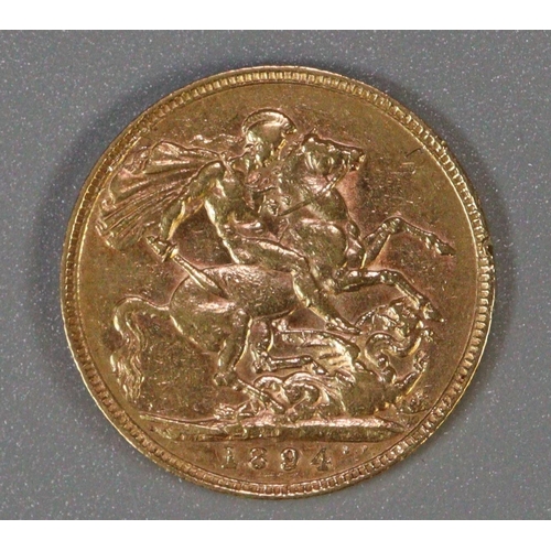 393 - Late Victorian gold full sovereign dated 1894.
(B.P. 21% + VAT)