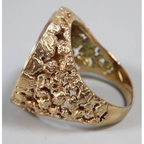 407 - Late Victorian gold full sovereign, now converted to a ring, dated 1893, in 9ct gold pierced ring mo... 