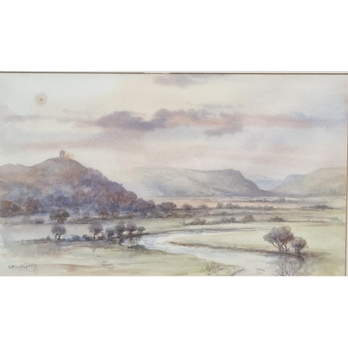 87 - Valerie Ganz (Welsh 1936-2015), view of the Towy Valley looking West with Paxton's tower, signed, wa... 