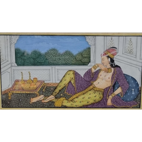 92 - A group of Indian Mughal school portrait paintings, in watercolours and gouache to include: a regal ... 