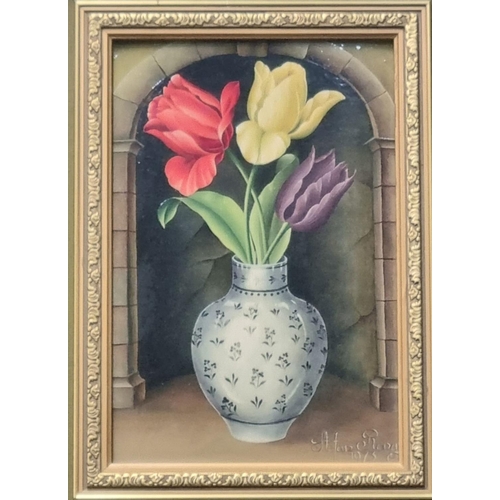 111 - Wilf Walker (20th Century, British), still life study, 'Summer Fantasy-Peonies', signed, oils on can... 