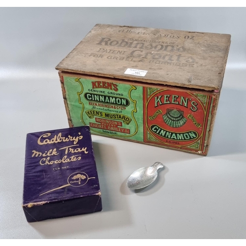 105 - Vintage pine wooden advertising box marked 'Manufactures of Robinson's Patent Groats for gruel and p... 