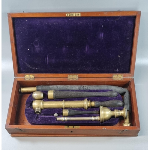 107 - Victorian mahogany cased brass medical instrument group by 'Maw Son & Thompson, London'.  (B.P. 21% ... 