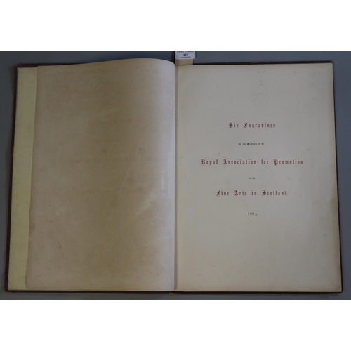 227 - Promotion of the Fine Arts in Scotland 1863, six engravings in black and white, to include: a highla... 