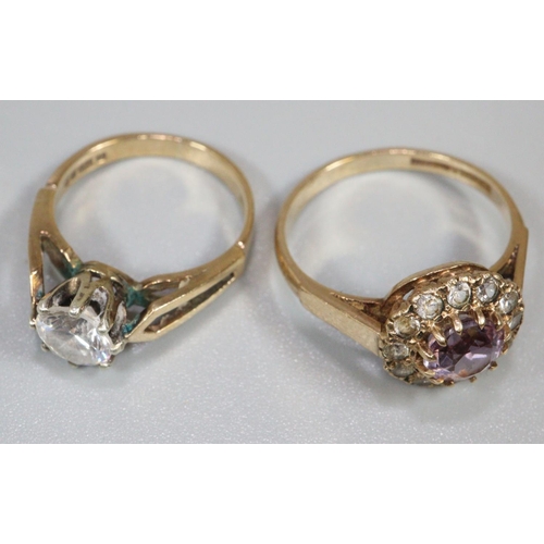 268 - Two 9ct gold dress rings. Ring size H and M.  Approx weight in total 4.8 grams.
(B.P. 21% + VAT)