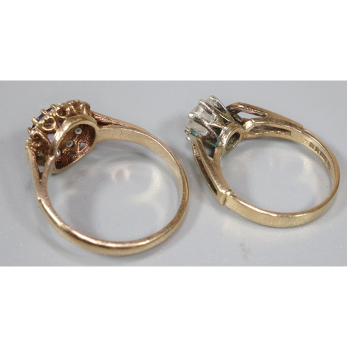 268 - Two 9ct gold dress rings. Ring size H and M.  Approx weight in total 4.8 grams.
(B.P. 21% + VAT)