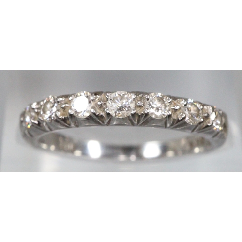 274 - Diamond half eternity style ring.  Ring size M&1/2.   Approx weight 3.9 grams.
(B.P. 21% + VAT)