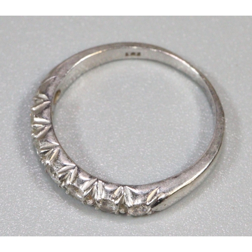 274 - Diamond half eternity style ring.  Ring size M&1/2.   Approx weight 3.9 grams.
(B.P. 21% + VAT)