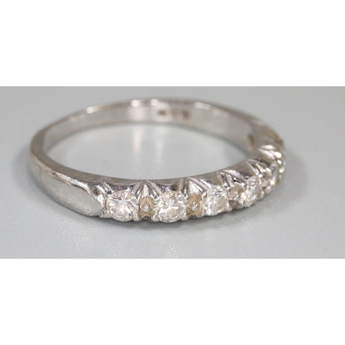 274 - Diamond half eternity style ring.  Ring size M&1/2.   Approx weight 3.9 grams.
(B.P. 21% + VAT)