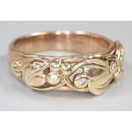 276 - Clogau gold Tree of Life ring in 9ct gold set with diamonds.  Ring size O.  Approx weight 5.1 grams.... 