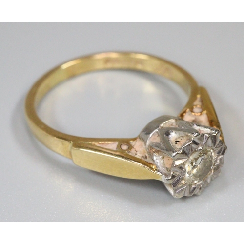 278 - Diamond solitaire ring set in 18ct gold.  Ring size M.  Approx weight 3.8 grams.
(B.P. 21% + VAT)