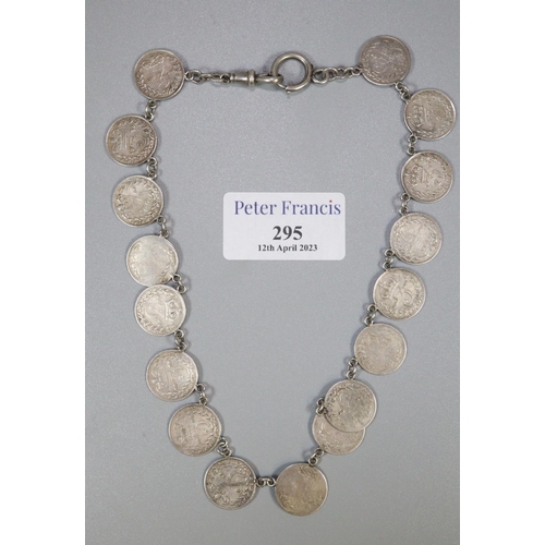 295 - Bracelet of silver threepennies. 
(B.P. 21% + VAT)