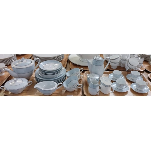 381 - Two trays of Noritake china 'Laureate' design items, to include: thirteen piece coffee set, teapot, ... 