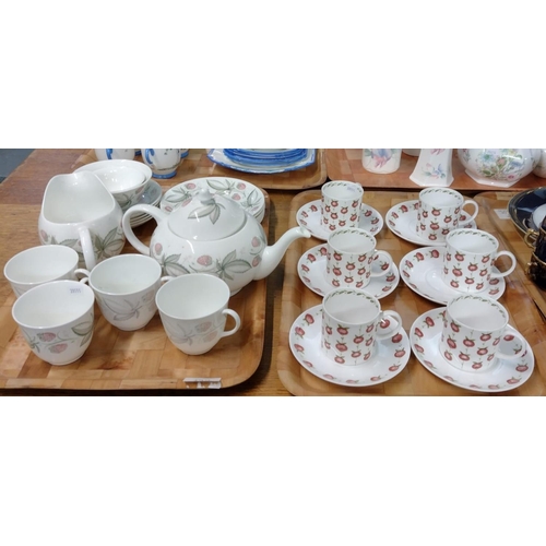 394 - 19 piece Susie Cooper English bone china fruit design teaset, together with six 'Apple Gay' design S... 