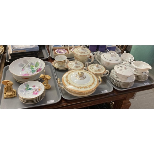 435 - Three trays of Noritake and Japanese teaware items: bowls, lidded tureens etc.  varying designs.  (3... 