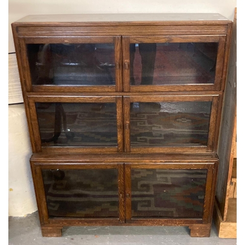 561 - Early 20th century oak Wernicke style three tier bookcase.  (B.P. 21% + VAT)