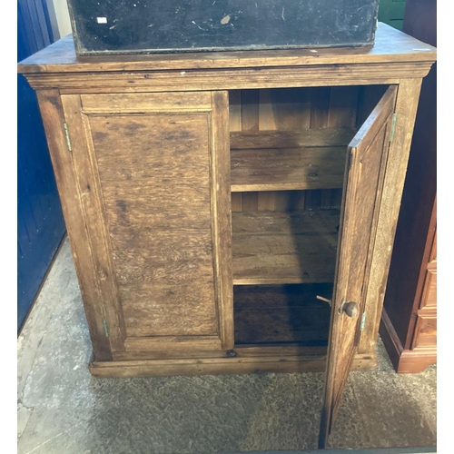 588 - Early 20th century pine two door cupboard.   (B.P. 21% + VAT)