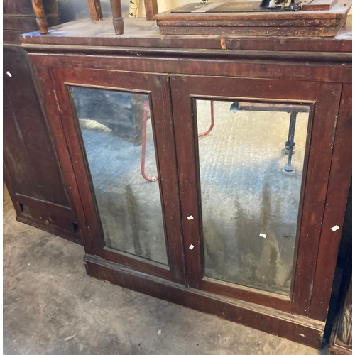 605 - 19th century mirror door mahogany chiffonier on platform base.    (B.P. 21% + VAT)