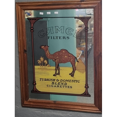 128 - Camel Filters, Turkish and domestic blend cigarettes, framed advertising mirror.  61x45cm approx.  (... 