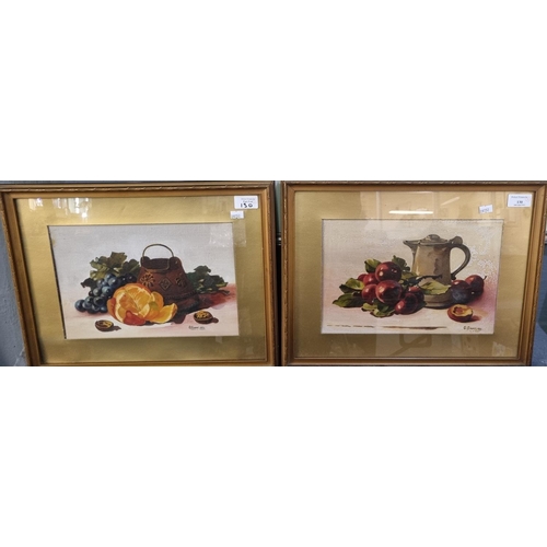 130 - G Short (British early 20th century), still life studies, a pair, signed and dated 1931.  Oils on bo... 