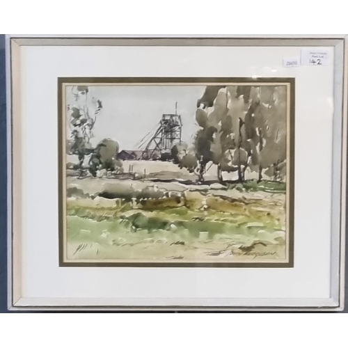 142 - John Ferguson (20th century), river landscape, signed.  Oils on board.  40x49cm approx.  Together wi... 