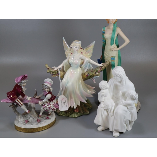 164 - Coalport Roaring twenties figurine 'Eve', together with a Coalport Shakespearian classical heriones ... 